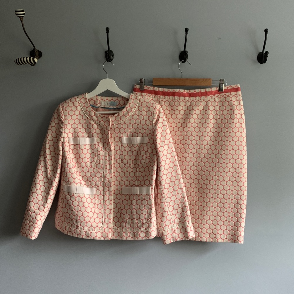 BODEN Pink Polka Suit